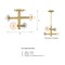 Designers Fountain Fina 16 in. 4-Light Brushed Gold Modern Semi Flush Mount with Natural Marble Accents for Bedrooms D325C-SF-BG - alternate 3